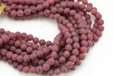 True Maroon Red Jade Matte Round Beads 4mm 6mm 8mm 10mm 12mm - Single or Bulk - 15.5" AAA Quality