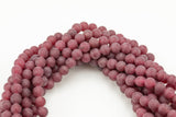 True Maroon Red Jade Matte Round Beads 4mm 6mm 8mm 10mm 12mm - Single or Bulk - 15.5" AAA Quality