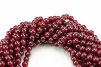 True Maroon Red Jade Smooth Round Beads 4mm 6mm 8mm 10mm 12mm - Single or Bulk - 15.5" AAA Quality