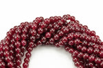 True Maroon Red Jade Smooth Round Beads 4mm 6mm 8mm 10mm 12mm - Single or Bulk - 15.5" AAA Quality