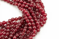 True Maroon Red - JADE Faceted Round -Full Strand 15.5 inch Strand, 4mm, 6mm, 8mm, 12mm, or 14mm Beads-Full Strand 15.5 inch Strand