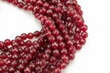 True Maroon Red - JADE Faceted Round -Full Strand 15.5 inch Strand, 4mm, 6mm, 8mm, 12mm, or 14mm Beads-Full Strand 15.5 inch Strand