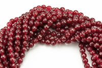 True Maroon Red - JADE Faceted Round -Full Strand 15.5 inch Strand, 4mm, 6mm, 8mm, 12mm, or 14mm Beads-Full Strand 15.5 inch Strand