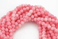 Cotton Pink, High Quality in Matte Round, 6mm, 8mm, 10mm, 12mm -Full Strand 15.5 inch Strand AAA Quality