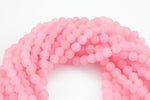 Pink Quartz Jade, High Quality in Matte Round, 6mm, 8mm, 10mm, 12mm -Full Strand 15.5 inch Strand AAA Quality