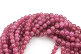 Strawberry Sorbet Jade Faceted Round 4mm 6mm 8mm 10mm 12mm - Single or Bulk - 15.5"