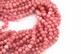 Rhodochrosite Jade Faceted Round 4mm 6mm 8mm 10mm 12mm - Single or Bulk - 15.5"