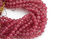 Strawberry Jam Jade- Faceted Round 4mm 6mm 8mm 10mm 12mm - Single or Bulk - 15.5"