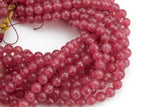 Strawberry Jam Jade- Faceted Round 4mm 6mm 8mm 10mm 12mm - Single or Bulk - 15.5"
