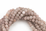 Light Pale Strawberry Jade Matte Round Beads 6mm 8mm 10mm - Single or Bulk - 15.5"