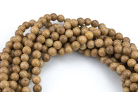 Dark Tan Jade, High Quality in Smooth Round- 6mm, 8mm, 10mm, 12mm -Full Strand 15.5 inch Strand AAA Quality