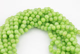 Lime Green Jade- Faceted Round 4mm 6mm 8mm 10mm 12mm - Single or Bulk - 15.5"