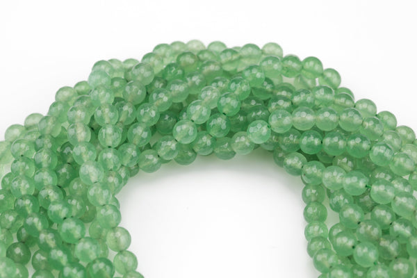 Light Aventurine Jade- Faceted Round 4mm 6mm 8mm 10mm 12mm - Single or Bulk - 15.5"