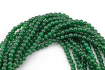 Green Jade, High Quality in Smooth Round- 6mm, 8mm, 10mm, 12mm -Full Strand 15.5 inch Strand
