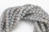 Gray Jade Matte Round 4mm 6mm 8mm 10mm 12mm - Single or Bulk - 15.5"