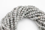 Gray Jade Matte Round 4mm 6mm 8mm 10mm 12mm - Single or Bulk - 15.5"