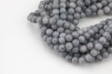 Natural Gray Jade- Faceted Round 4mm 6mm 8mm 10mm 12mm - Single or Bulk - 15.5" AAA Quality AAA Quality Gemstone Beads