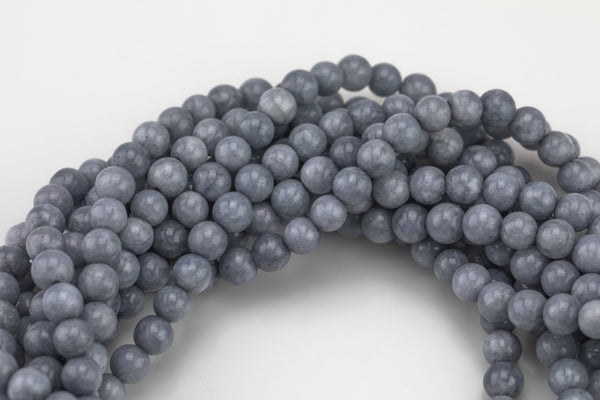 Gray Jade, High Quality in Smooth Round- 6mm, 8mm, 10mm, 12mm -Full Strand 15.5 inch Strand AAA Quality