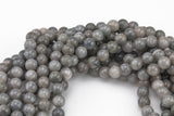 Gray Jade, High Quality in Smooth Round- 6mm, 8mm, 10mm, 12mm -Full Strand 15.5 inch Strand AAA Quality