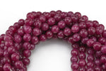 Ruby Jade- Faceted Round 4mm 6mm 8mm 10mm 12mm - Single or Bulk - 15.5"