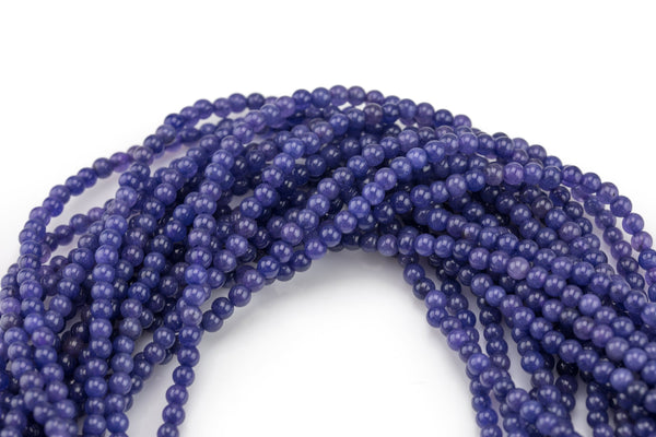 Blue Jade, High Quality in Smooth Round- 6mm, 8mm, 10mm, 12mm -Full Strand 15.5 inch Strand