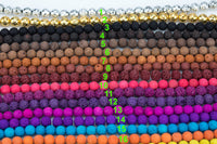 10mm Lava Rock Beads Multicolor Natural Round Loose - Color Colored Lava Beads - Full 15.5" Strands - Wholesale Pricing