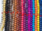 10mm Lava Rock Beads Multicolor Natural Round Loose - Color Colored Lava Beads - Full 15.5" Strands - Wholesale Pricing