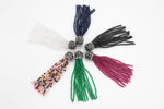 Natural Gemstone Tassels - With Pave Crystal Diamond Cap - 2.75 Inches Long