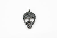 Skull CZ Diamond Pave Charm / Pendant 25x19mm