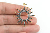MALA Sun Burst Diamond CZ Diamond Pave Charm / Pendant 32mm -