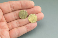 Coin Brushed BRASS Charms- 10mm and 18mm