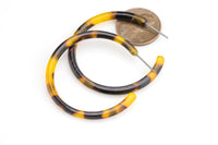 Tortoise Shell Acetate Earring- 40mm Huggie Stud Drop- Ready to Wear- High Quality- Turtle Shell Earrings Huggies