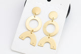 Tiered Matte Gold Earrings- Tassel is not Included-2 Inches Long- 1 Pair per order