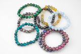 Bracelets 8mm Stackable Smooth Round Gemstone Jade Bracelets - Handmade - WHOLESALE - 8mm 7.5"