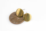 Coin-10mm -Earring stud- Solid Raw Brass- Ring in the back- 6 pcs per order