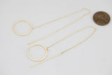 Threader Earring- 7 inches long- High Polished and Real Gold Plating- 1 Pair per Order