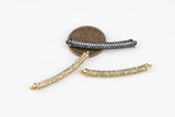 Skinny CZ Curved Tube Connector-4x35mm