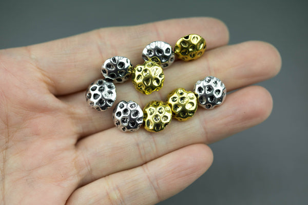 9 Coin Beads Bali Style PEWTER BEADS 11mm 434-9483