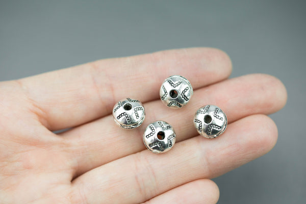 9 Puffy Coin PEWTER BEADS/SPACERS 11mm 585-0866