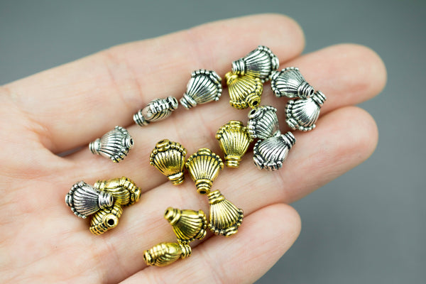 15 Shell Style Pewter Beads 9x11mm 492-0240