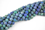 Chrysocolla Beads, High Quality in Matte Round- 6mm, 8mm, 10mm, 12mm, 14mm- Full 16 Inch strand Gemstone Beads