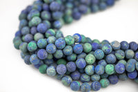 Chrysocolla Beads, High Quality in Matte Round- 6mm, 8mm, 10mm, 12mm, 14mm- Full 16 Inch strand Gemstone Beads