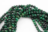 Natural Green Tiger's Eye Round Tiger Eye Tigereye, 6mm 8mm 10mm 12mm 14mm 15.5" Smooth Gemstone Beads