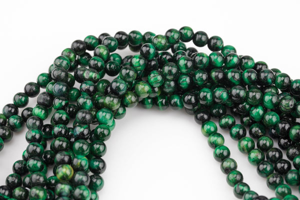Natural Green Tiger's Eye Round Tiger Eye Tigereye, 6mm 8mm 10mm 12mm 14mm 15.5" Smooth Gemstone Beads