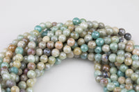 Natural MYSTIC AMAZONITE Beads faceted round sizes. 4mm, 6mm, 8mm, 10mm, 12mm, 14mm-Full Strand 15.5 inch Strand AAA Quality Gemstone Beads