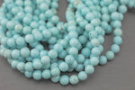 Cream Blue Turquoise Beads Round 6mm 8mm 10mm Full Strand 15.5-16" Smooth Gemstone Beads