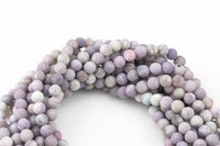 Natural Pale Pink Tourmaline, High Quality in Matte Round, 4mm, 6mm, 8mm, 10mm, 12mm, 14mm-Full Strand 16 inch Strand AAA Quality