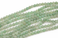 Natural Green Aventurine Adventrine, High Quality in Matte Round, 4mm, 6mm, 10mm, 12mm- Full 15.5 Inch Strand- Gemstone Beads