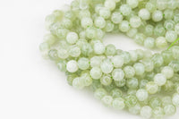 Hand Carved Jade Round Beads. A Quality -Full Strand 15.5 inch Strand 6mm, 8mm, 12mm, or 14mm Beads