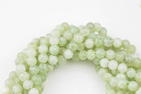 Hand Carved Jade Round Beads. A Quality -Full Strand 15.5 inch Strand 6mm, 8mm, 12mm, or 14mm Beads